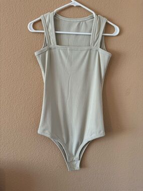 NWOT Cream Square Neck Bodysuit